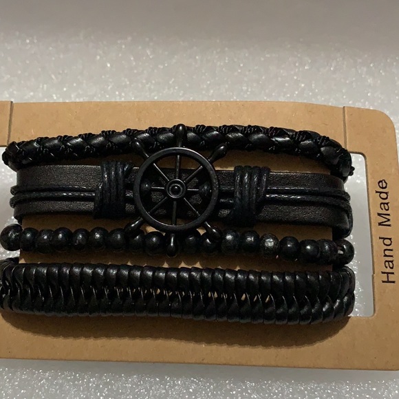 4pcs Braided wrap Leather band / bracelet - Picture 3 of 7